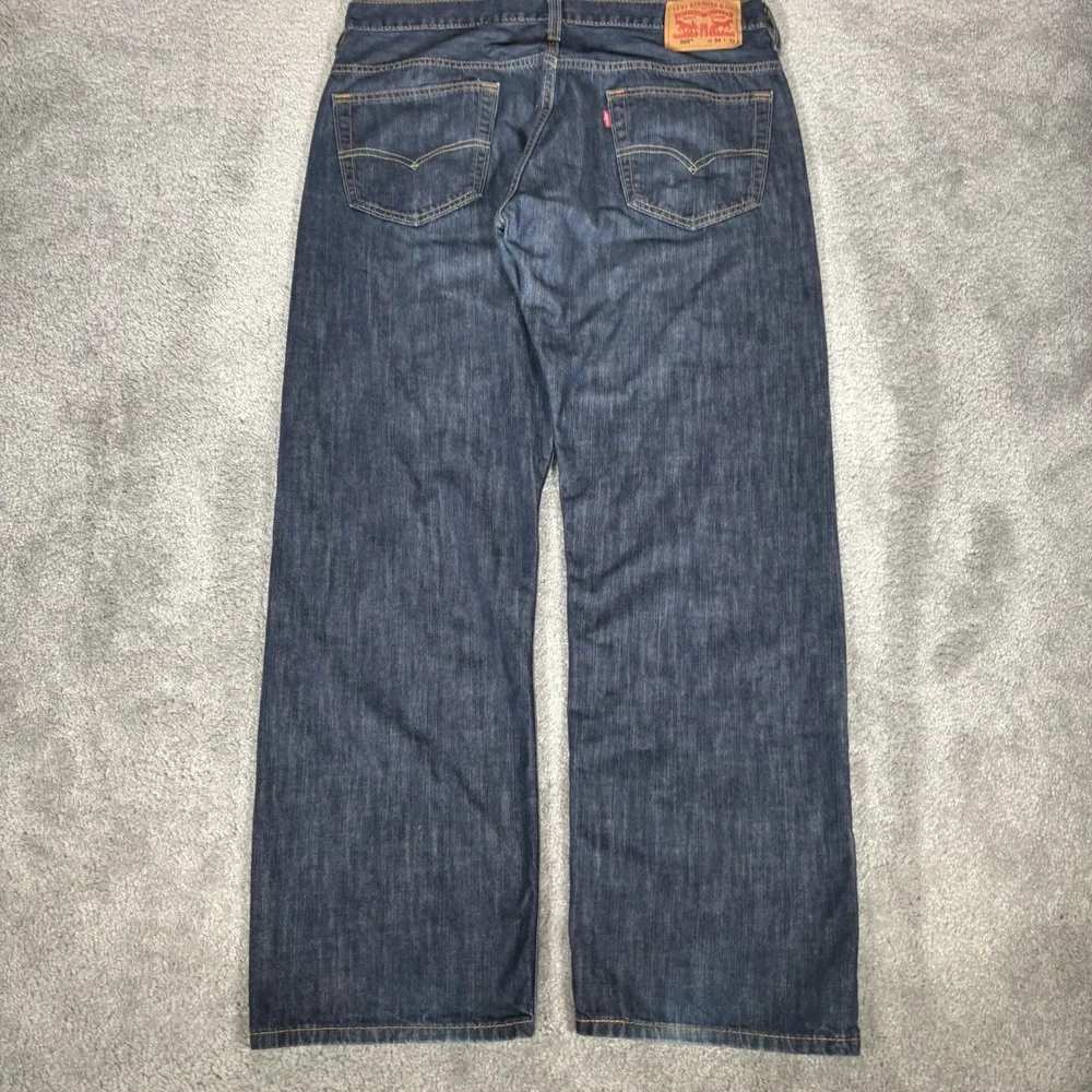 Levis 569 Jeans Mens 34x31 Loose Straight Fit Dark Wash Blue Denim Cotton Baggy